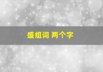 盛组词 两个字